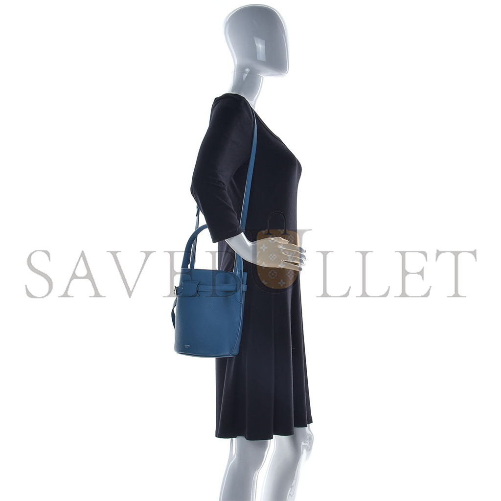 Ce**e calfskin nano big bag bucket slate blue (21*15*15cm)